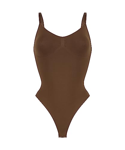 Hunkemöller Nahtlos betonender Body mit hohem Beinausschnitt - dark berry - M von HUNKEMÖLLER