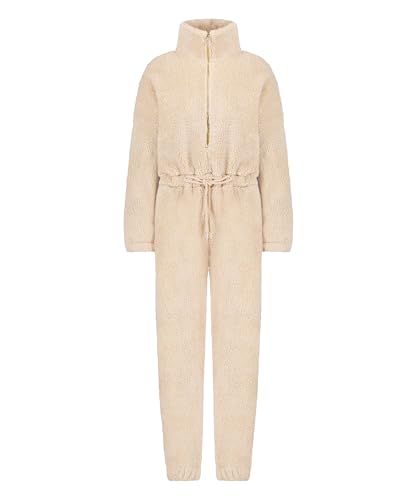 Hunkemöller Onesie aus Fleece - Oatmeal - 2XL von HUNKEMÖLLER