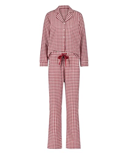 Hunkemöller Pyjamaset Flannel - Red Dahlia - XL von HUNKEMÖLLER