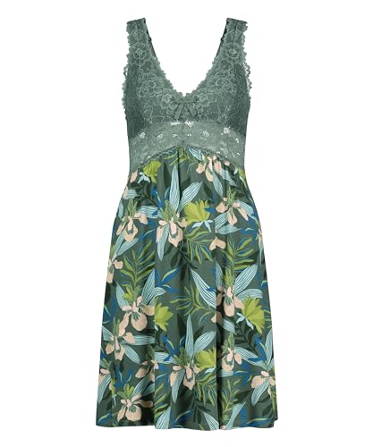 Hunkemöller Slipdress Nora Lace - Dark Forest - XS von HUNKEMÖLLER