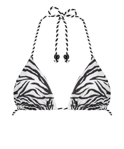 Hunkemöller Triangel-Bikinioberteil Doha Zebra - White - M von HUNKEMÖLLER