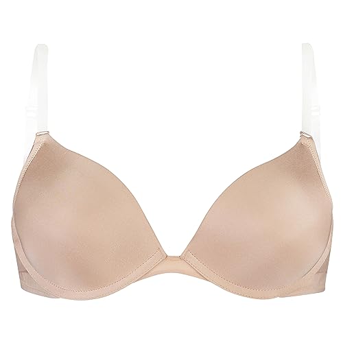 Hunkemöller Vorgeformter Push-up-Bügel-BH, transparent Back - Rugby tan - 80C von HUNKEMÖLLER