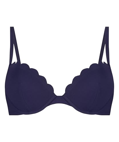 Hunkemöller Vorgeformtes Bügel-Bikinitop Scallop - Evening Blue - 75E von HUNKEMÖLLER