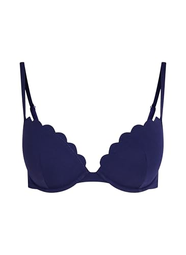 Hunkemöller Vorgeformtes Push-up Bügel-Bikinitop Scallop Cup A - E - Evening Blue - 80C von HUNKEMÖLLER