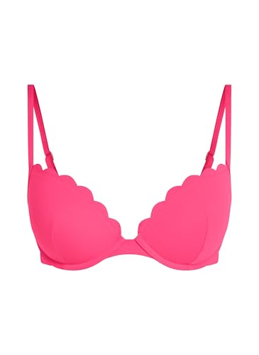 Hunkemöller Vorgeformtes Push-up Bügel-Bikinitop Scallop Cup A - E - pink - 80D von HUNKEMÖLLER