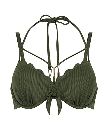 Hunkemöller Wattiertes Bügel-Bikinioberteil Scallop - Khaki - 80G von HUNKEMÖLLER