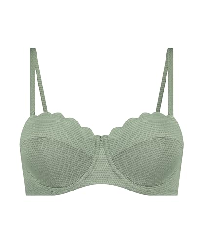 Vorgeformtes Push-up Bügel-Bikinitop Scallop Cup A - E - Hedge Green - 75D von HUNKEMÖLLER