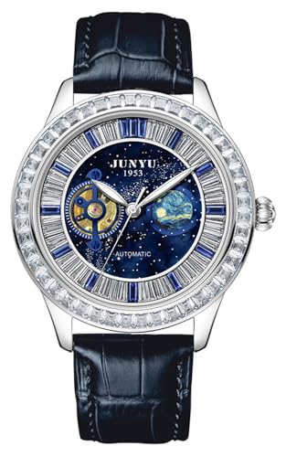 HUNRUY Luxuriöse Herren-Armbanduhr, Tourbillon, mit Diamanten, Automatikuhr, Blau, Luxuriös HUNRUY Luxuriöse Herren-Armbanduhr, Tourbillon, mit Diamanten, Automatikuhr, Blau, Luxuriös von HUNRUY