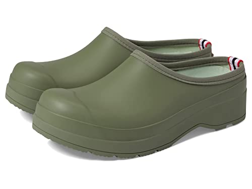 Hunter Original Play Clogs für Herren – Obermaterial aus Gummi mit weichem Textilfutter, strapazierfähig, Slip-On-Design und Freizeitkleidung, Lichen Green/Everglade Green, 13 von HUNTER(ハンター)