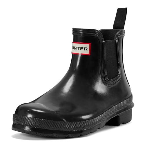 HUNTER Damen Chelsea Gloss Bootsschuh, Schwarz, 37 EU von HUNTER