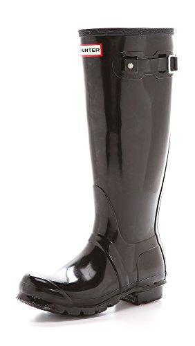 Hunter Damen Original Tall Gloss Wellington Boots Gummistiefel, Schwarz (Black Blk) von HUNTER