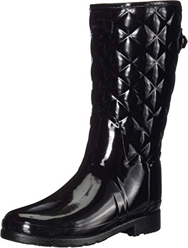 Hunter Original Veredelte, Abgesteppte Damen-Kurz-Gummistiefel schwarz, Größe 40/41 von HUNTER