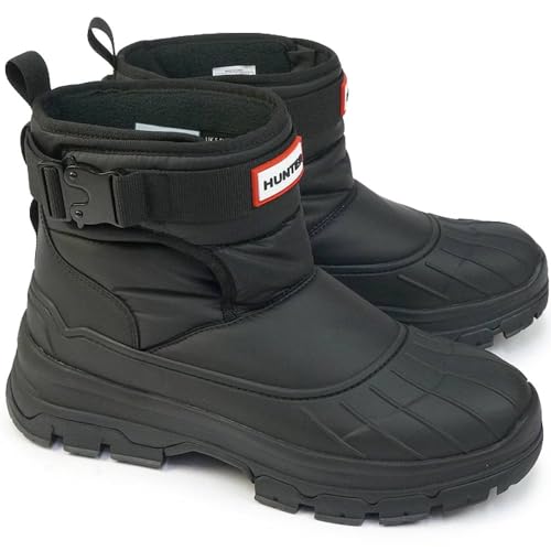 HUNTER Damen Short Buckle Snow Synthetic Textile Black Stiefel 38 EU von HUNTER