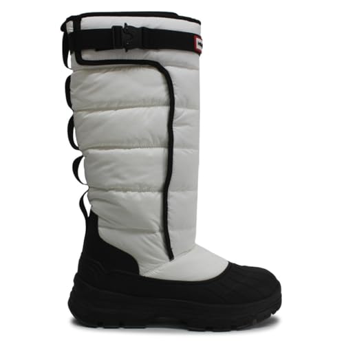 HUNTER Damen Tall Buckle Snow Synthetic Textile White Black Stiefel 39 EU von HUNTER