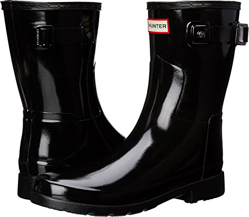 HUNTER Unisex Original Refined Short Gloss Gummistiefel, Schwarz (Black), 36 EU von HUNTER