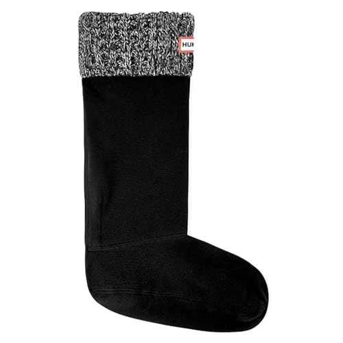 HUNTER Unisex Waffle Tall Boot Sock Polyfleece Black Grey Socken - 36-38 EU von HUNTER