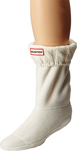 Hunter Damen-Socken für Gummistiefel, kurz, 6 Nähte Gr. L, natürliches weiß von HUNTER