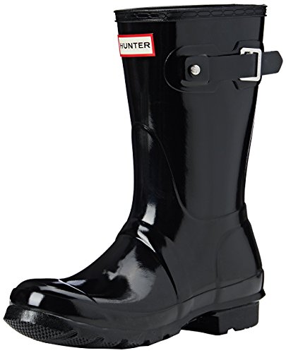 Hunter Erwachsene Original Unisex-Gummistiefel, mittelhoch, Schwarz - schwarz glänzend - Größe: 39 EU von HUNTER