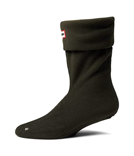 Hunter Recycled Fleece Short Boot Sock Unisex - Dark Olive - 36-38 EU von HUNTER