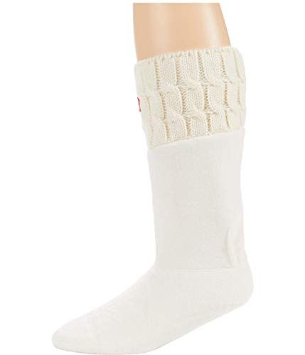 Hunter Short Cable Boot Wellington Socks Medium Hunter White von HUNTER