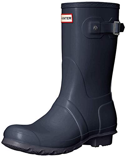 Hunter Short Gloss Gummistiefel für Damen, Schwarz - marineblau matt - Größe: 42 EU von HUNTER