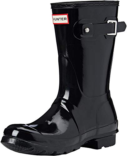 Hunter Short Gloss Gummistiefel für Damen, Schwarz - schwarz/schwarz, glänzend - Größe: 35.5 EU von HUNTER