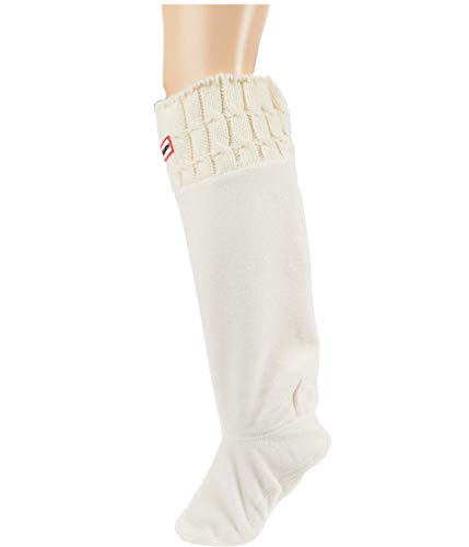 Hunter Stitch Cable Boot Wellington Socks Large Hunter White von HUNTER