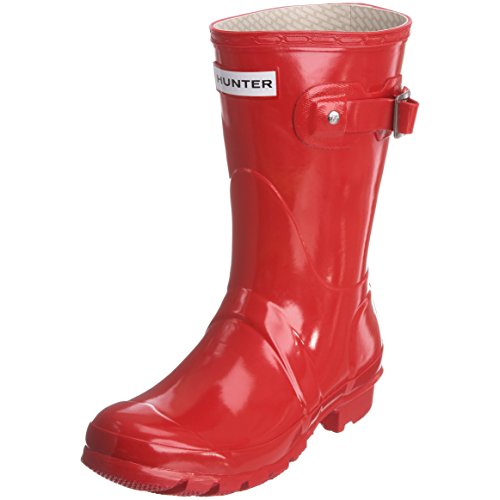 Hunters Damen Original Short Gloss Gummistiefel, Rot (Pillar Box Red) von HUNTER