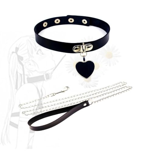 Choker Vintage Herz PU-Leder Gothic Halskette Kette für Frauen Partyszenen Choker Vintage Herz PU-Leder Gothic Halskette Kette für Frauen Partyszenen von HUNTVE