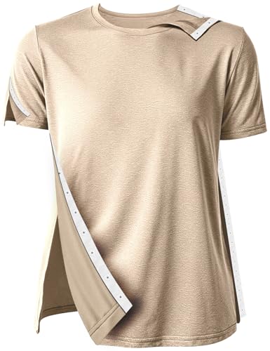 Postoperations-Shirts für Männer und Frauen, nach der Schulter-Operation, Hemden nach der Schulter, für Männer und Frauen, Beige, XXL Postoperations-Shirts für Männer und Frauen, nach der Schulter-Operation, Hemden nach der Schulter, für Männer und Frauen, Beige, XXL von HUOBAOPAO
