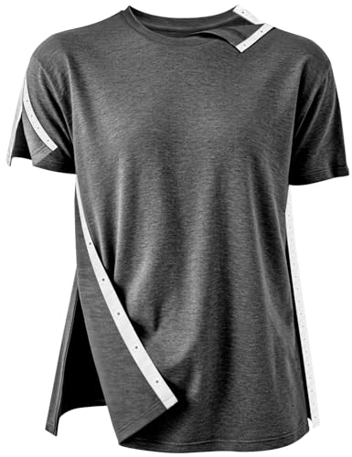Unisex Postoperations-Shirts für Männer und Frauen, nach der Schulter-Operation, Hemden nach der Schulter, für Männer und Frauen, Tiefes grau, 3XL Unisex Postoperations-Shirts für Männer und Frauen, nach der Schulter-Operation, Hemden nach der Schulter, für Männer und Frauen, Tiefes grau, 3XL von HUOBAOPAO