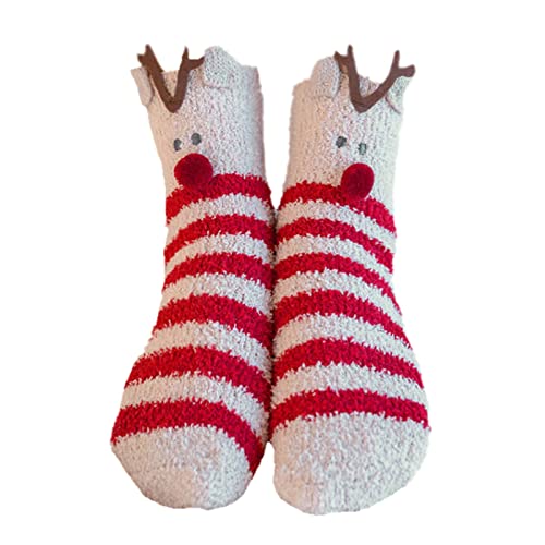 Weihnachtssocken Unisex Lustige Socken Damen Damen Geschenke Gaming Herren Bunte Weihnachtliche Kuschelsocken Urlaubssocken Schneemann Rotweinglas Elch Weihnachtsbaum stmas Wichtelgesch von HUOQI