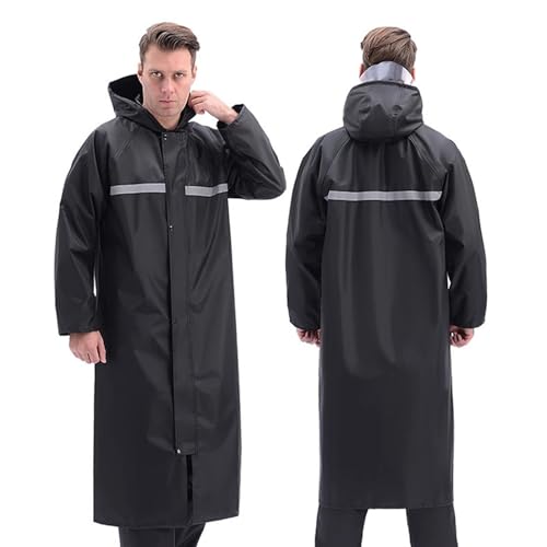 HUPIRCT Wasserdichter Regenjacken,Regencape Fahrrad mit Reflektoren, Wiederverwendbar Ripstop Atmungsaktiver Mehrzweck Regenmantel, Unisex-Poncho für Reisen Wandern und Outdoor (XL) von HUPIRCT