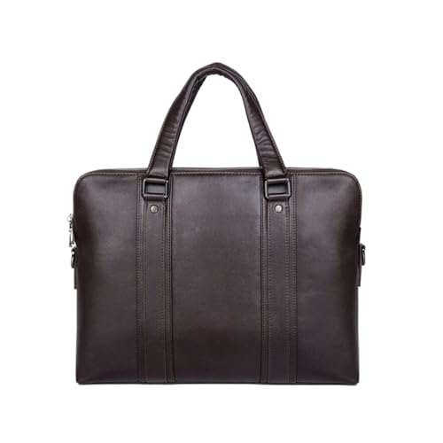 HURDHSCNF Echtes Leder Totes Laptop Taschen Herren Schulter Taschen Aktentaschen Handtaschen Messenger Taschen Computer Taschen(Brown) von HURDHSCNF