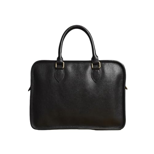 HURDHSCNF Herren-Umhängetaschen aus echtem Leder, Laptoptaschen, Umhängetaschen, Messenger-Aktentaschen, Computer-Gepäcktaschen(Black) von HURDHSCNF