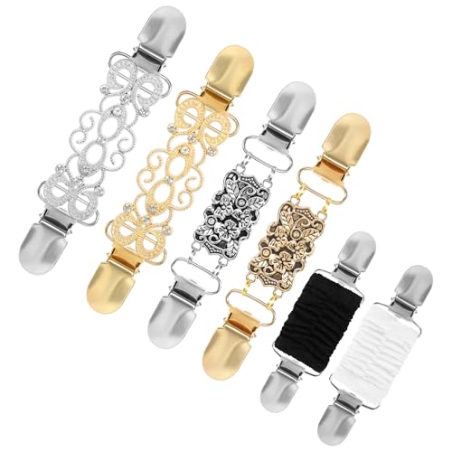 6 Stück Vintage Strickjacke Clips, Cardigan Pullover Clips, Kleid Taillenstraffer Legierung Strickjacke Clip für Strickjacken Hemden Retro Cinch Clip Umhang Jacke Mantel von HURODZ