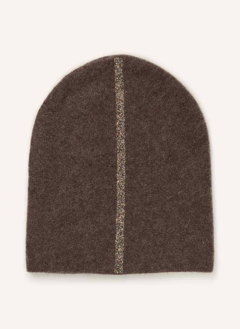 Hurray Cashmere-Mütze Mit Schmucksteinen braun von HURRAY
