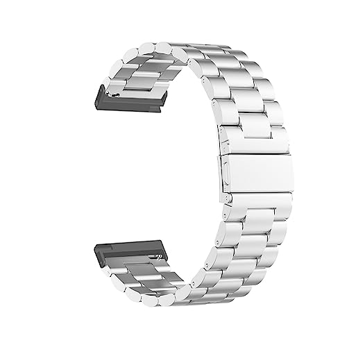 24 Mm Schnellverschluss-Uhrenarmband, Edelstahl mit Verstellbarem Metallarmband, Doppelschnalle, Ersatzarmband für Männer und Frauen (Silber) von HURRISE