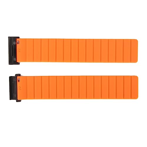 26-mm-Silikon-Uhrenarmband mit Magnetischem, Schweißfestem Schnellverschlussarmband (Grau und Orange) von HURRISE