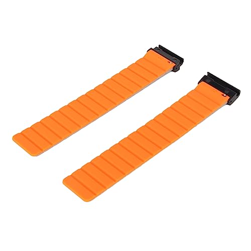 26-mm-Uhrenarmband, Schweißfestes Silikon-Uhrenarmband mit Schnellverschluss (Grau und Orange) von HURRISE