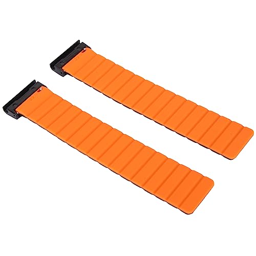 26-mm-Uhrenarmband, Schweißfestes Silikon-Uhrenarmband mit Schnellverschluss (Schwarz und Orange) von HURRISE