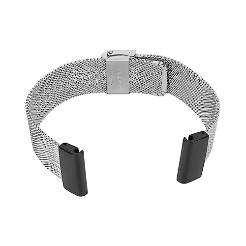 Edelstahl-Mesh-Uhrenarmband, Verstellbarer Schnellverschluss, Passend für Smartwatch (Silber) von HURRISE