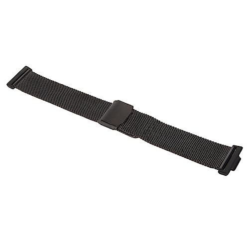 Edelstahl-Uhrenarmband, Verstellbares Armband mit Metallschnalle (Schwarz) von HURRISE