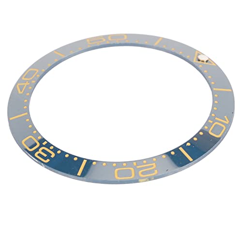 HURRISE 38 Mm Exquisiter Uhrenlünetteneinsatz aus Keramik mit Leuchtenden Weißen Perlen, Verhindert Kratzer, Kompakt und Leicht, für Uhrmacher und Reparaturbetriebe (Goldcharakter, von HURRISE