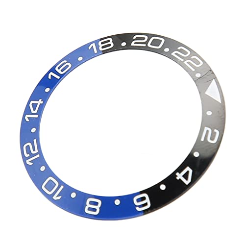 HURRISE Keramik-Uhrenlünetteneinsatz, Ring-Ersatz-Uhrenlünette, 40 Mm Außendurchmesser, Armbanduhr, Schlaufenring, Ersatzteile, Schwarz, Blau von HURRISE