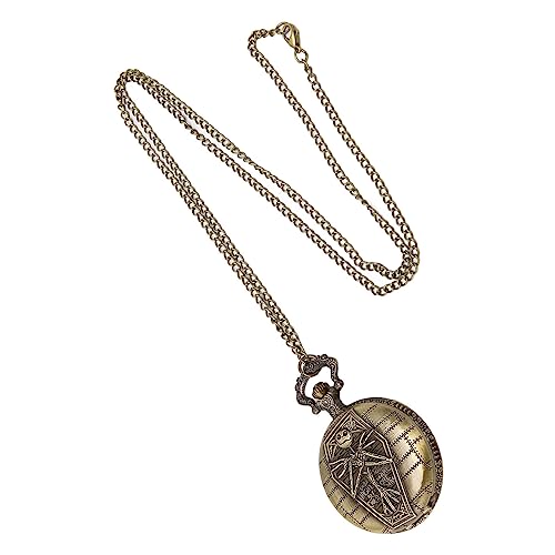 HURRISE Quarz-Taschenuhr, Stilvolle Vintage-Totenkopf-Muster, Praktische Taschenuhr mit Kette für Herren von HURRISE