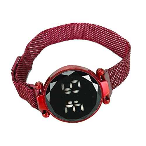 HURRISE Runde LED-Uhr, Große Anzeige, Langlebige LED-Uhr, Modische Digitale LED-Uhr FüR MäDchen, Frauen, Erwachsene, Rot (Rot) von HURRISE