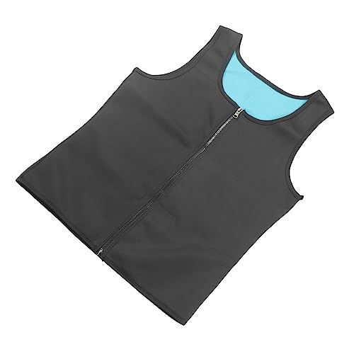 Herren-Shapewear, Herren-Saunaweste, Herren-Reißverschluss, Workout-Shapewear für Sporttraining, Männliche Shapewear für Herren, Wasserdicht, Schnell Trocknend, Blau, Schwarz, L von HURRISE