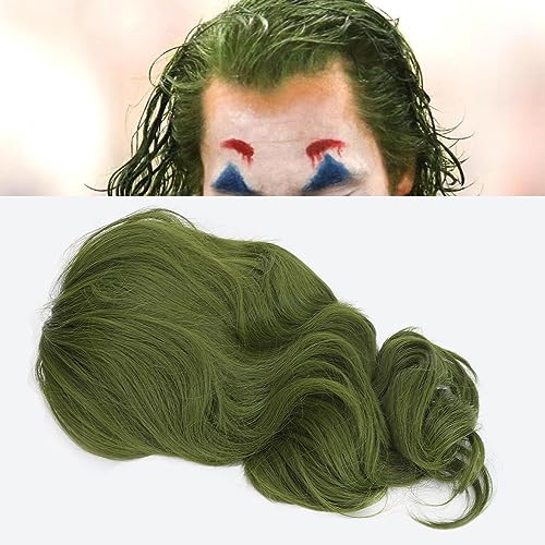 Kurze Grüne Gewellte Cosplay-Perücke für Damen, Mädchen, Herren, Jungen, Verstellbares Design, Atmungsaktiv und Bequem, Geeignet für Partys, Pflegeleicht, Hochtemperatur-Kunsthaar von HURRISE