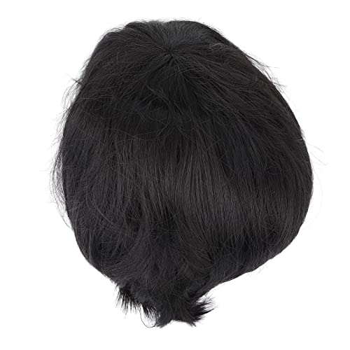 Kurze Schwarze Perücken Für Männer, Fein Getrimmtes, Flauschiges, Natürliches, Atmungsaktives Netz, Festes Falsches Haar Für Den Täglichen Gebrauch von HURRISE